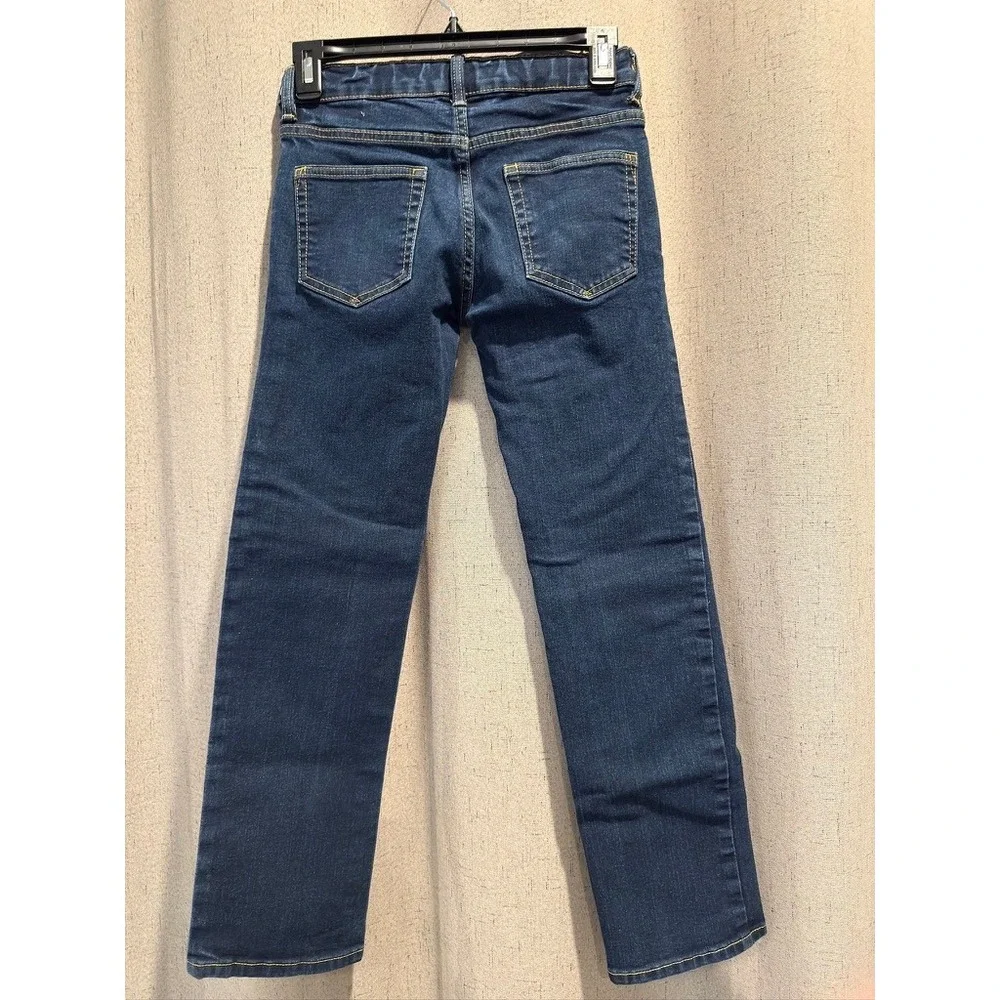 Gap Boys Stretch Straight Jeans Size 12 Dark Wash Excellent Blue Denim
